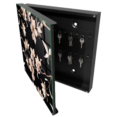 Nyckelbox i krämvit blomdesign