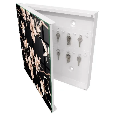 Nyckelbox Krämfärgade blommor