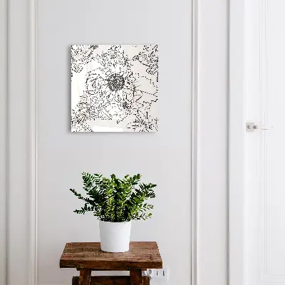 Snygga nyckelskåp Svarta och vita blommor