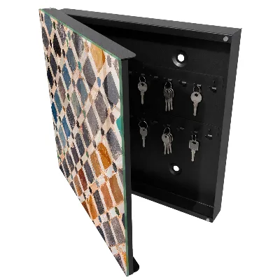 Nyckelbox med färgglatt mosaikmönster