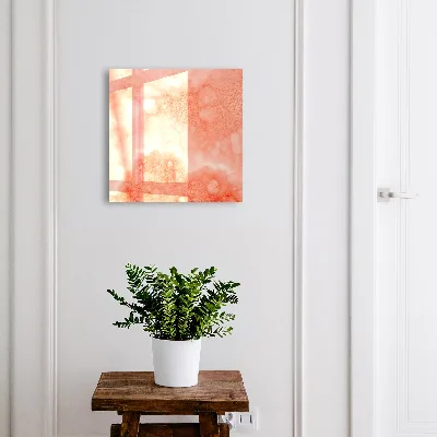 Nyckelskåp med motiv av orange abstraktion