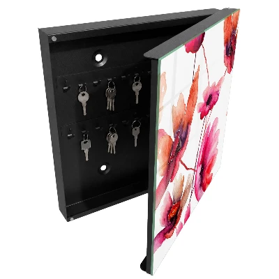 Nyckelbox med motiv av akvarellblommor