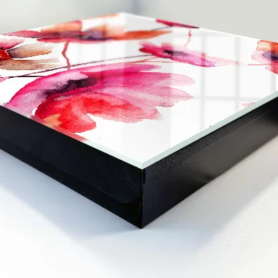 Nyckelbox med motiv av akvarellblommor