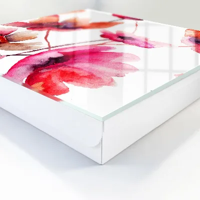 Nyckelbox med motiv av akvarellblommor