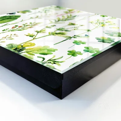 Nyckelskåp motiv av akvarellväxt