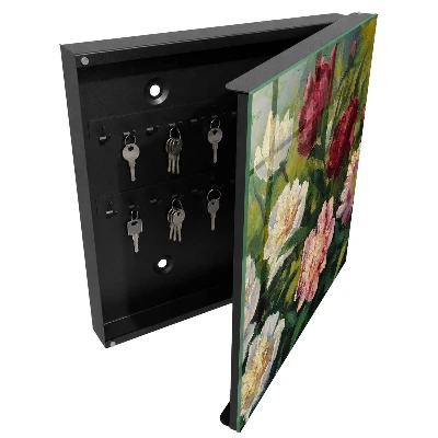 Snygga nyckelskåp Färgglada blommor