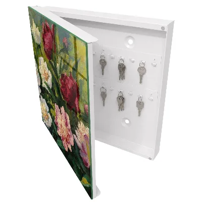 Snygga nyckelskåp Färgglada blommor