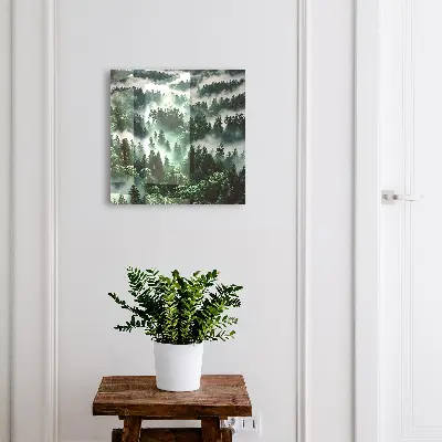 Nyckelskåp med motiv av dimmig skog