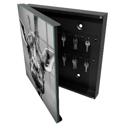 Nyckelbox med motiv av giraffporträtt