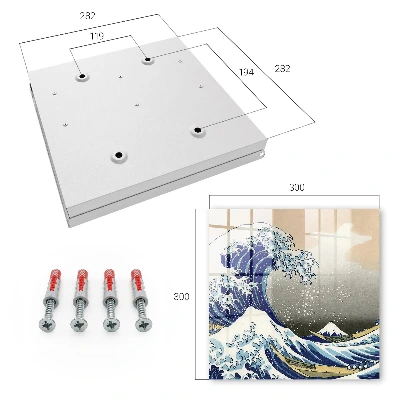 Nyckelskåp motiv Den stora vågen