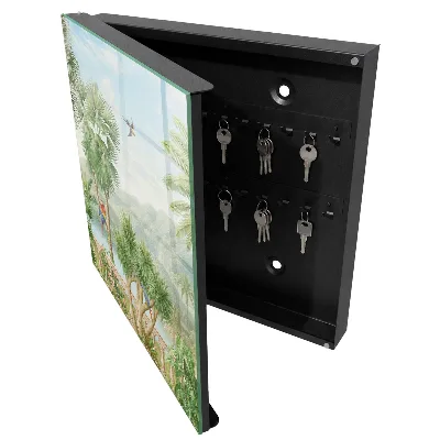 Nyckelskåp med motiv av tropiskt paradis