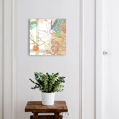 Nyckelskåp med motiv av abstrakta blommor