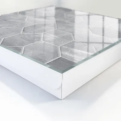 Nyckelskåp med grått geometriskt mönster