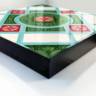 Nyckelskåp med blommigt geometriskt mönster