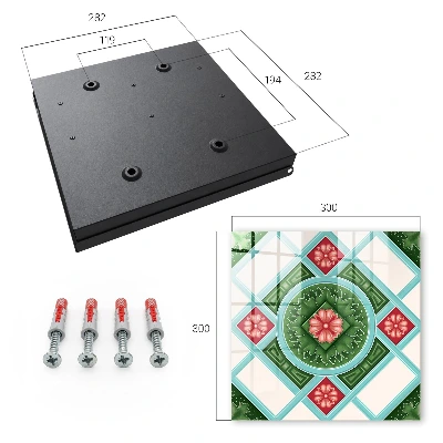 Nyckelskåp med blommigt geometriskt mönster