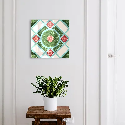 Nyckelskåp med blommigt geometriskt mönster
