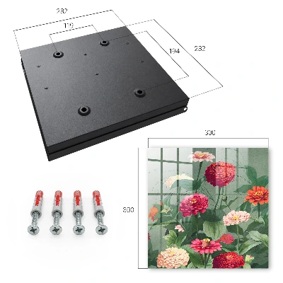 Nyckelskåp med motiv av blommande trädgård