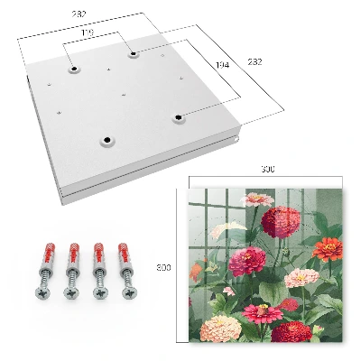 Nyckelskåp med motiv av blommande trädgård