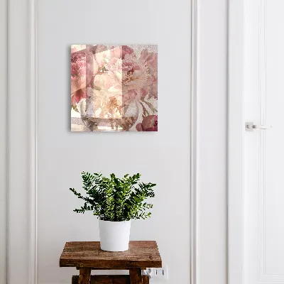 Nyckelskåp med motiv av romantiska blommor