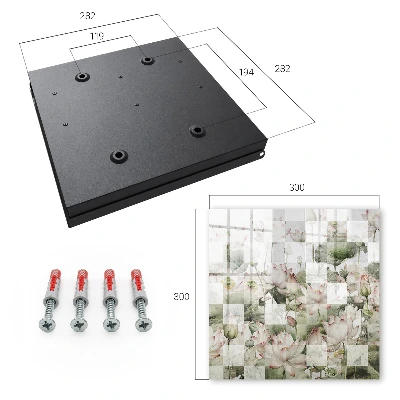 Nyckelskåp med motiv av geometriska liljor