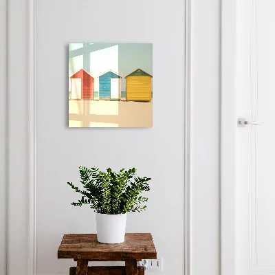 Nyckelbox med motiv av färgglada hus