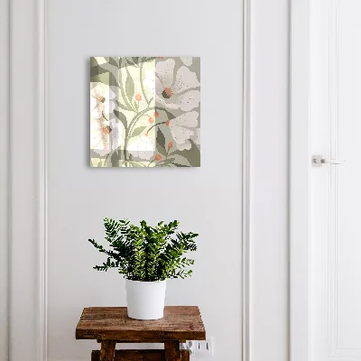 Snygga nyckelskåp Beigea blommor