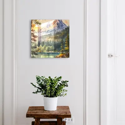 Nyckelskåp med motiv av bergslandskap