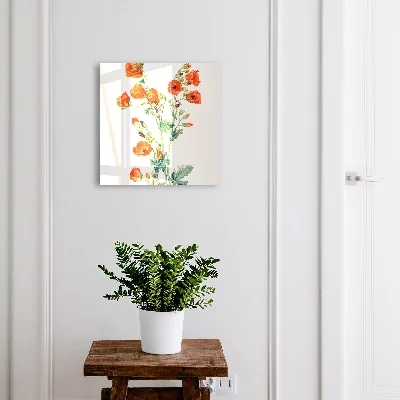Nyckelbox med motiv av orange vallmo