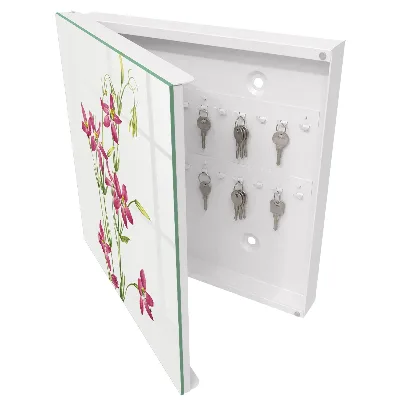 Snygga nyckelskåp Rosa blommor