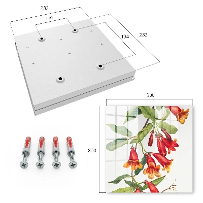 Nyckelskåp Röda blommor