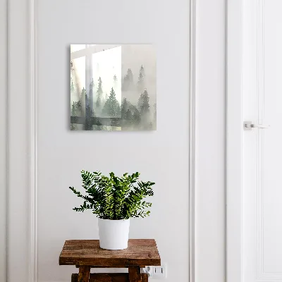 Nyckelskåp med motiv av dimmig skog