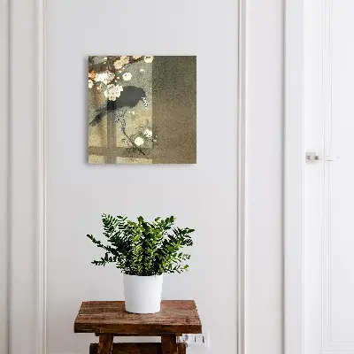 Nyckelbox Ohara Koson Kråkan och körsbärsblommorna