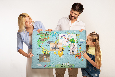 Korkbräda för barn Tecknad karta