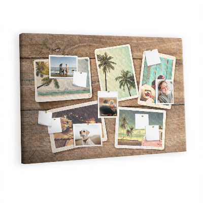 Färgglad korkbräda Polaroid bilder