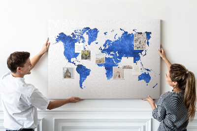 Färgglad korkbräda Världskarta yttre rymden