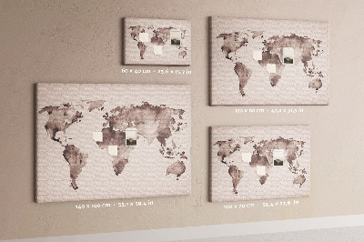 Anslagstavla Akvarell världskarta