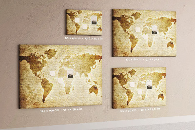 Korkskiva med tryck Gammal världskarta
