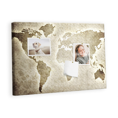 Korkskiva med tryck världskarta