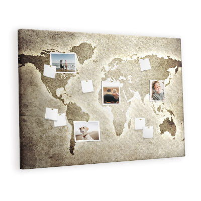 Korkskiva med tryck världskarta