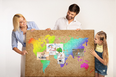 Korkbräda för barn världskarta