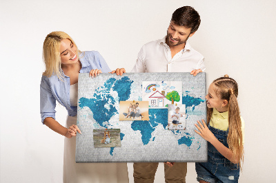 Korkbräda för barn världskarta
