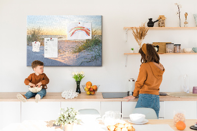 Korkbräda för barn Solnedgång på stranden