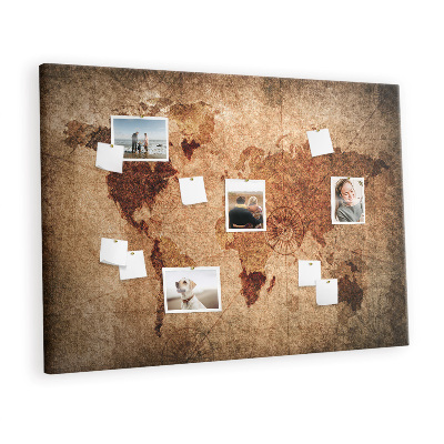 Dekorativ korkskiva Gammal världskarta