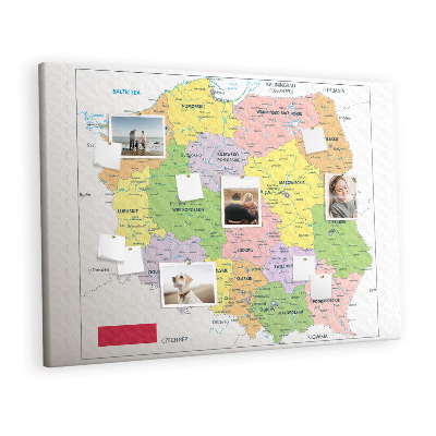 Kork tavla karta över Polen