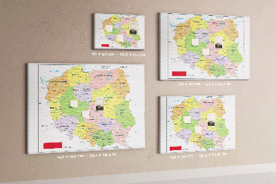 Kork tavla karta över Polen