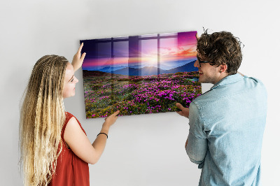 Magnetická tabuľa na magnetky Soluppgången blommor