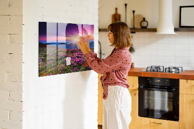 Magnetická tabuľa na magnetky Soluppgången blommor