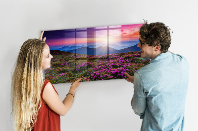 Magnetická tabuľa na magnetky Soluppgången blommor