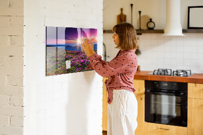 Magnetická tabuľa na magnetky Soluppgången blommor