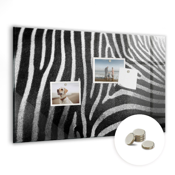 Magnetkort ovanför skrivbordet Zebra mönster